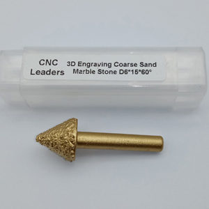 CNC Router Cutting Tools, Brazed Coarse Diamond Sand V-bit °60 Diameter 15mm For 2D & 2.5D & 3D Engraving.